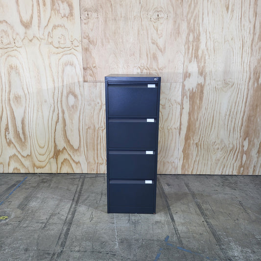 Filing Cabinet 4 Drawer With Key in Black