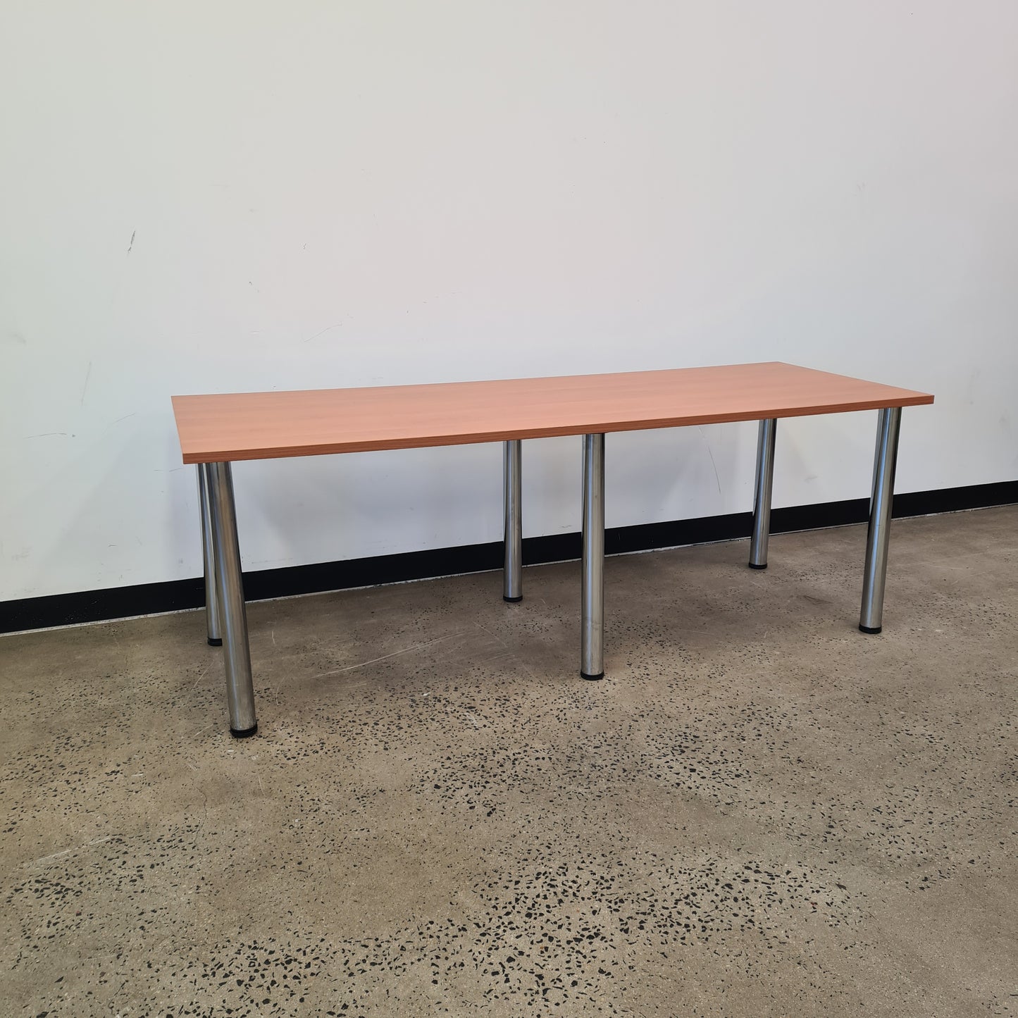 Office Desk in Wooden with Chrome Legs