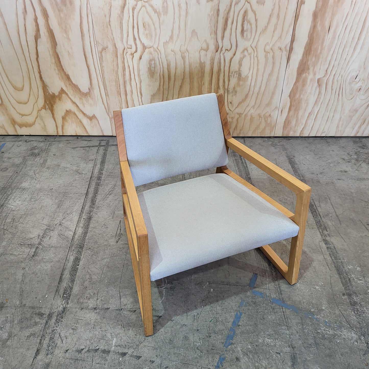 Splay Armchair by Stylecraft in Light Grey Tasmanian Oak