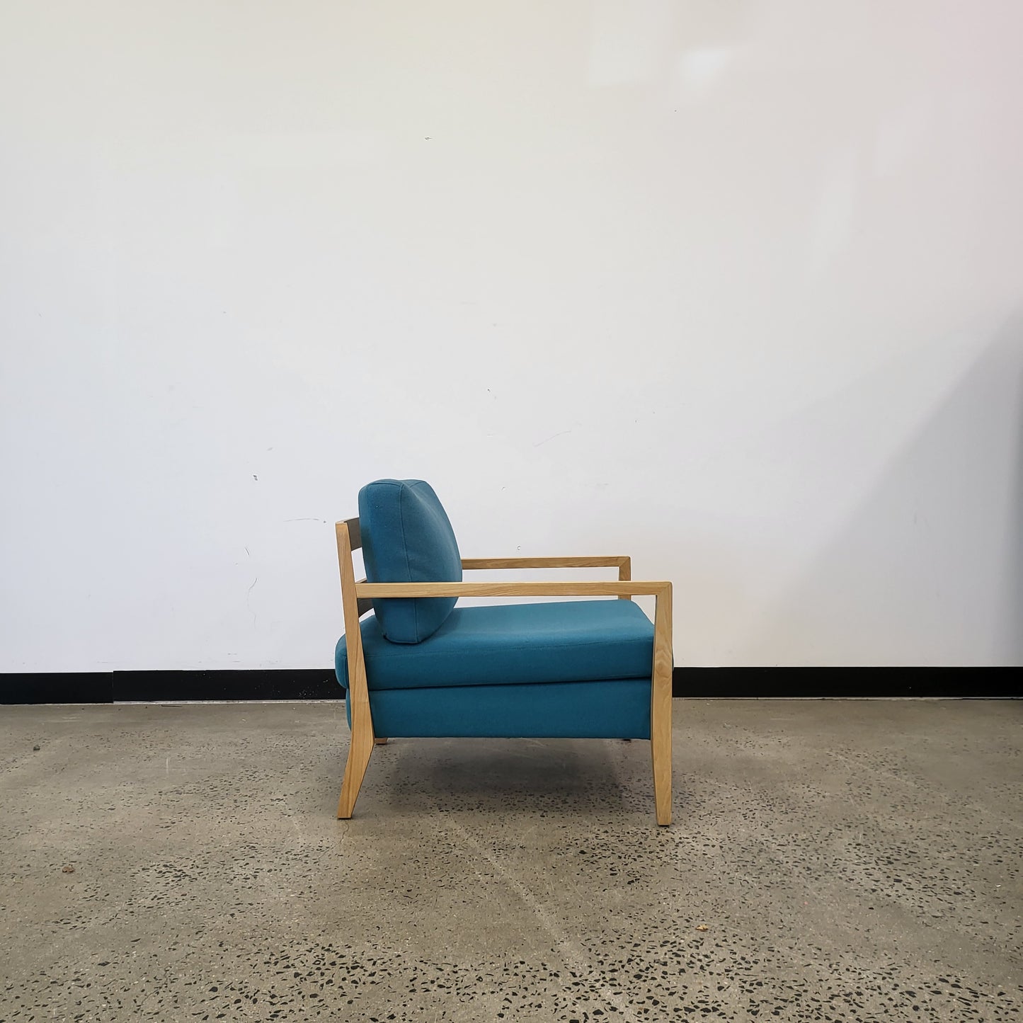 Teal Armchair with Timber Frame