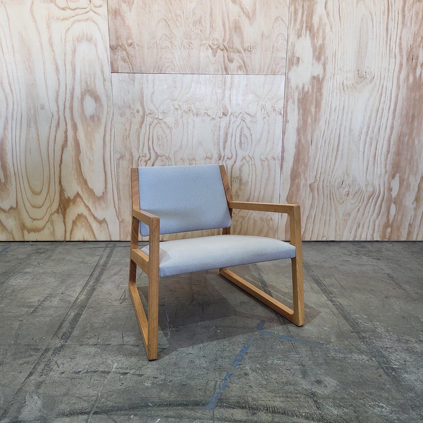 Splay Armchair by Stylecraft in Light Grey Tasmanian Oak