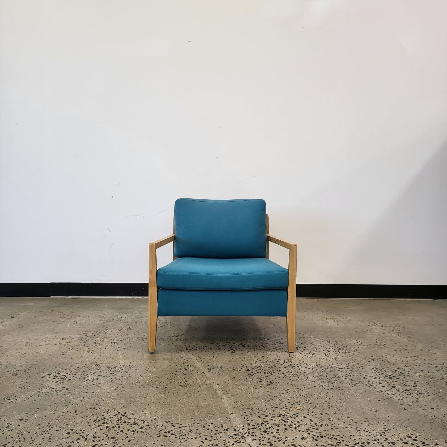 Teal Armchair with Timber Frame