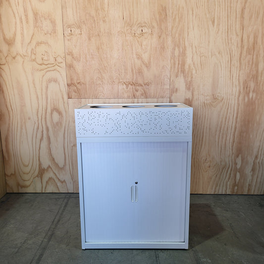 White tambour with planter