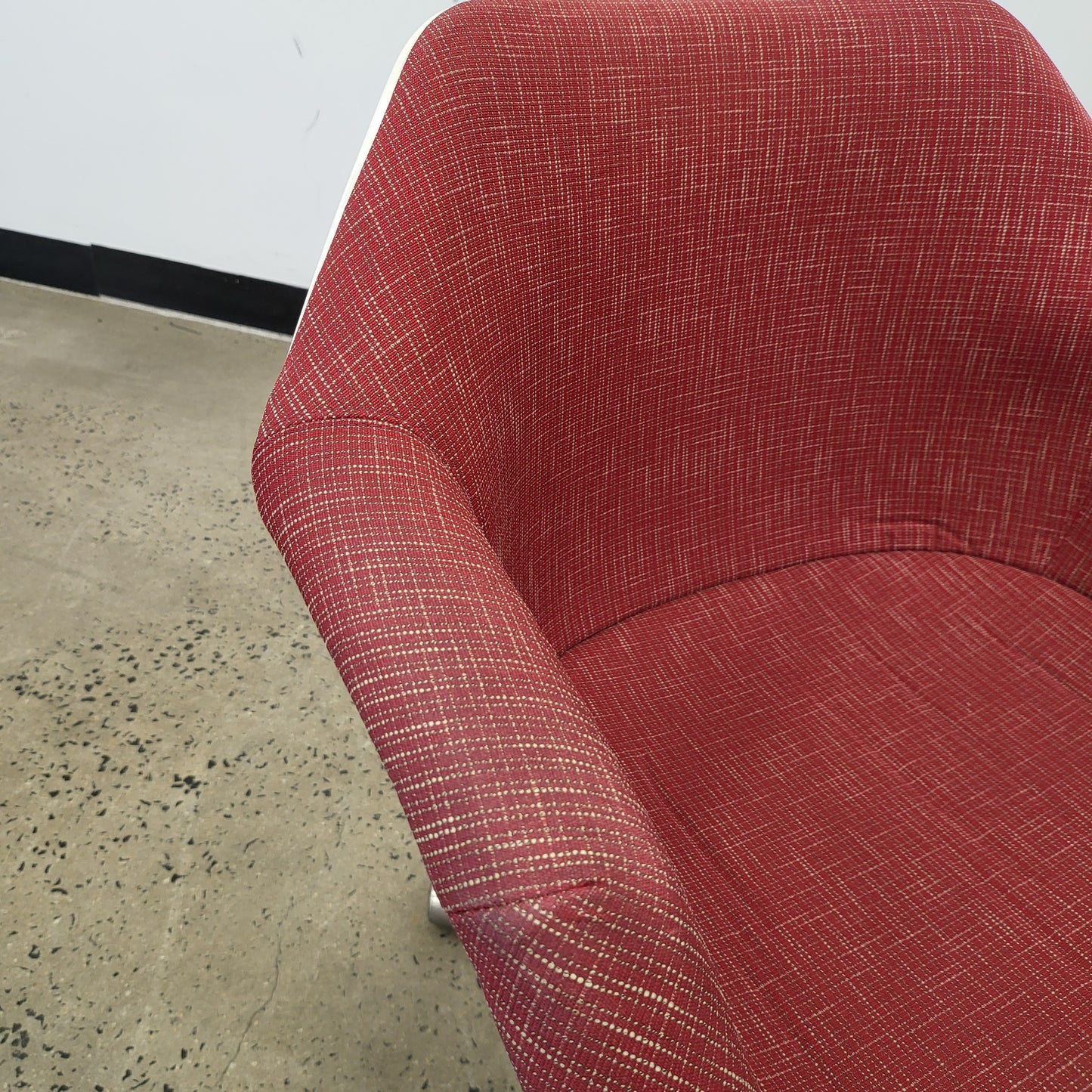 Bucket Swivel Office Chairs in Red Upholstery