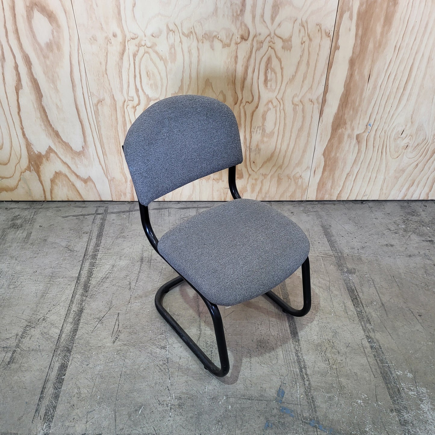 Cantilever Chair Grey Upholstered