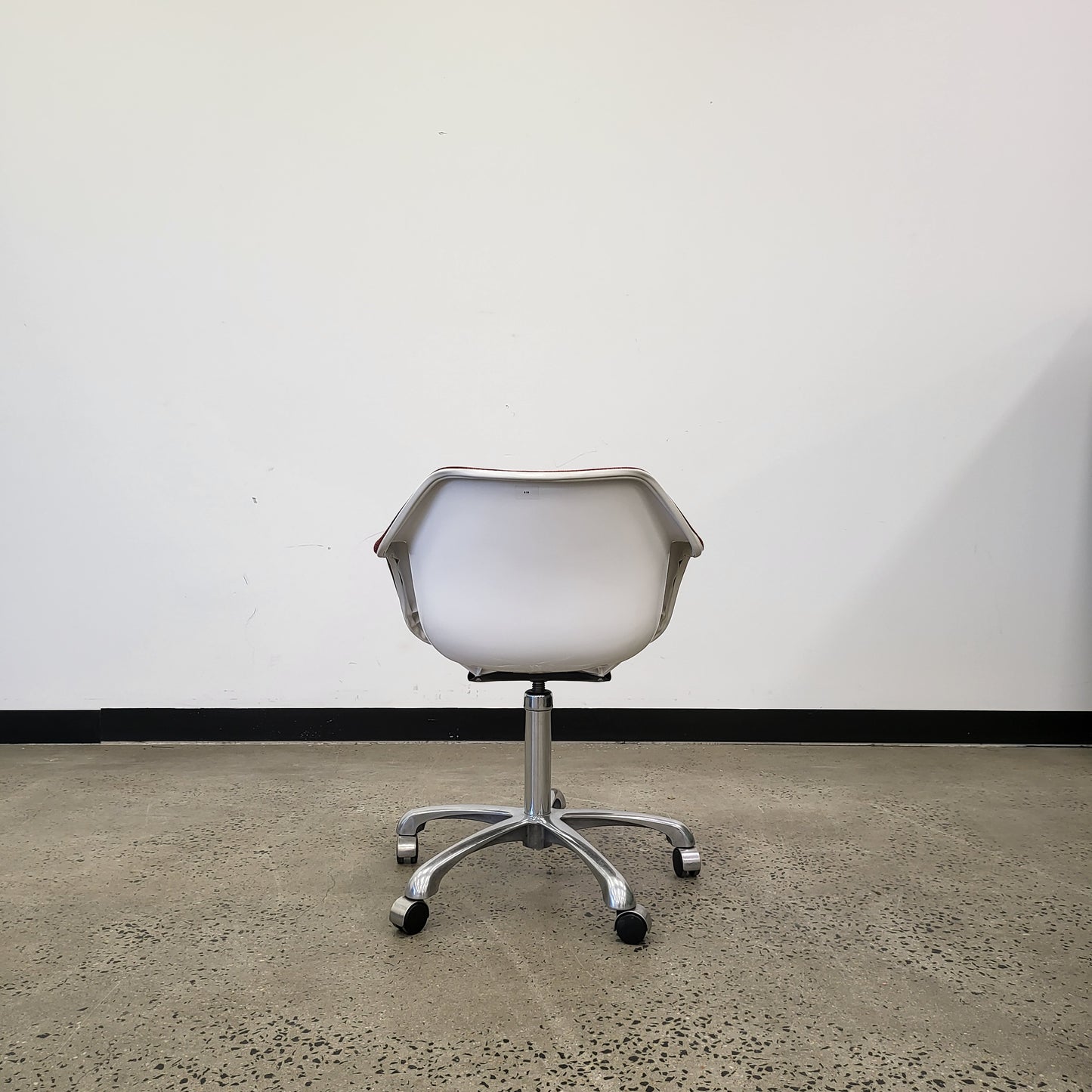 Bucket Swivel Office Chairs in Red Upholstery