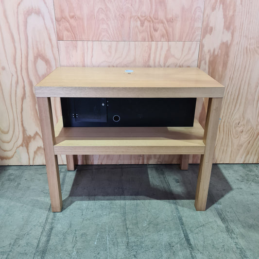 Timber Table with Metal Utility Box