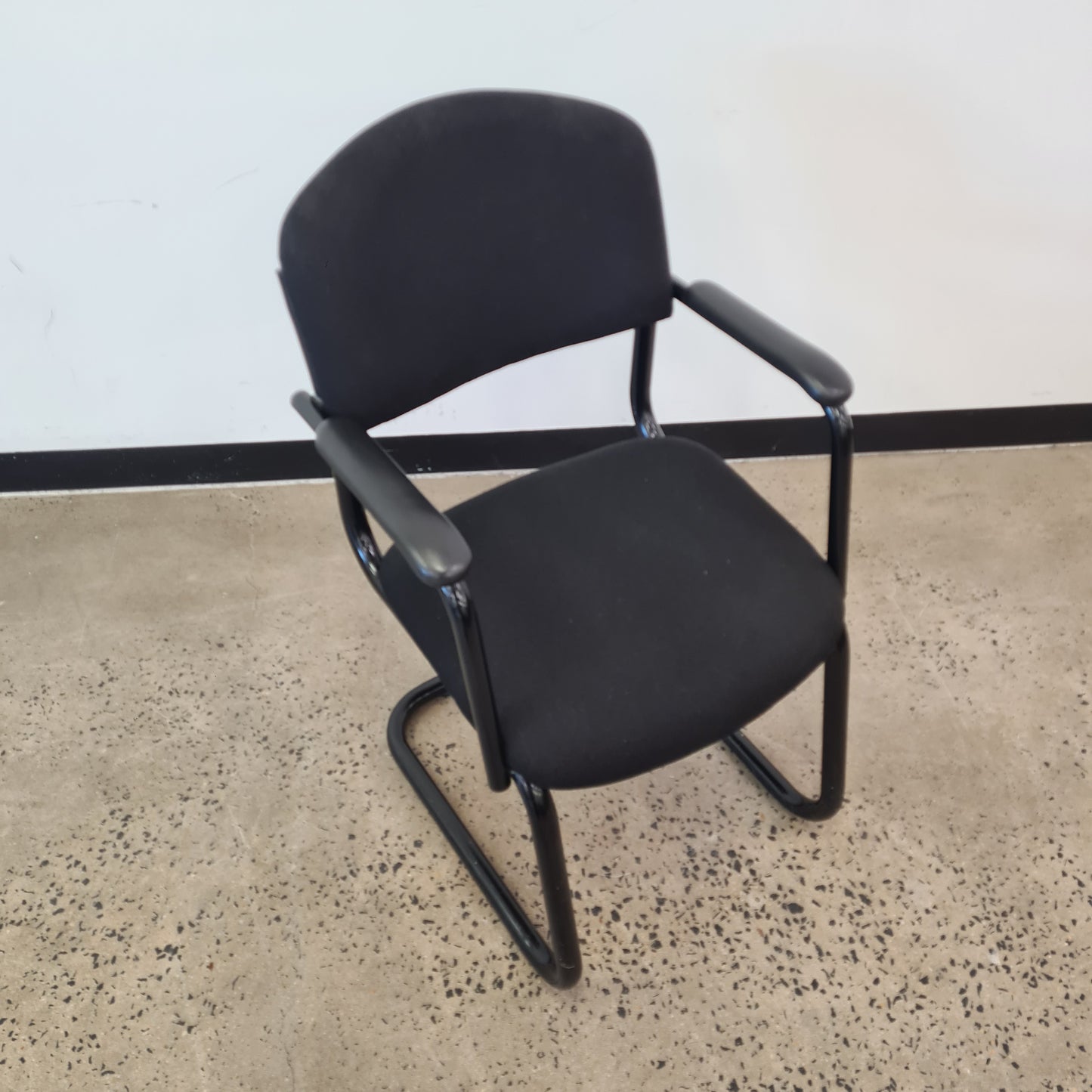 Black Fabric Sled Chair