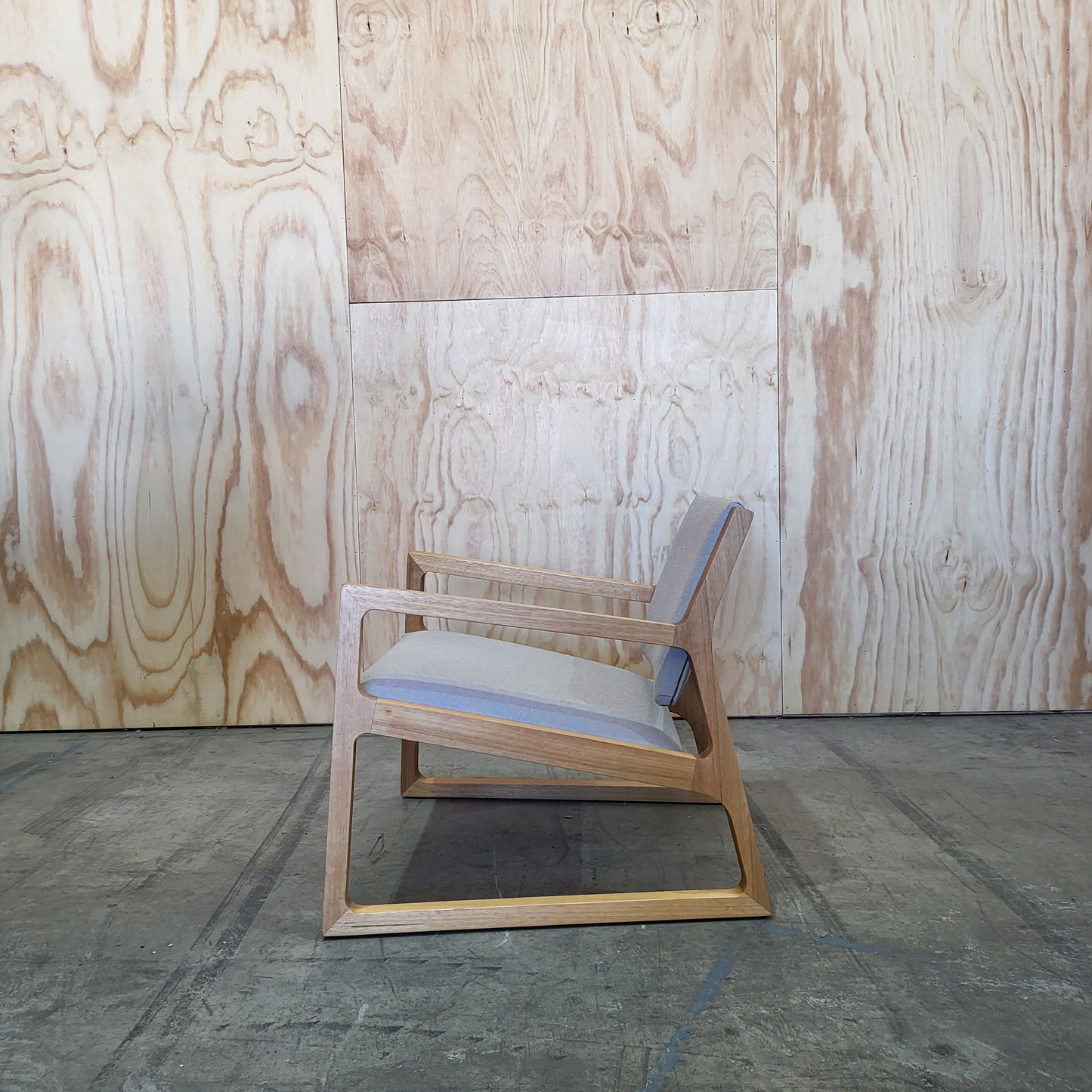 Splay Armchair by Stylecraft in Light Grey Tasmanian Oak