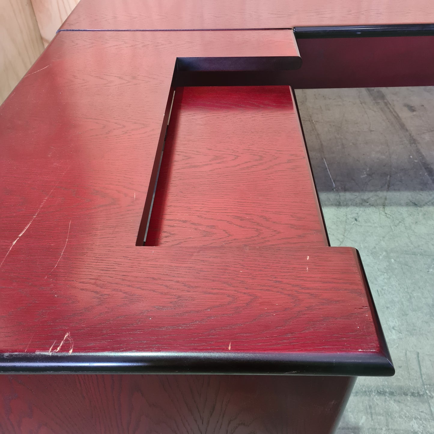 Mahogany Desk with Adjustable Return