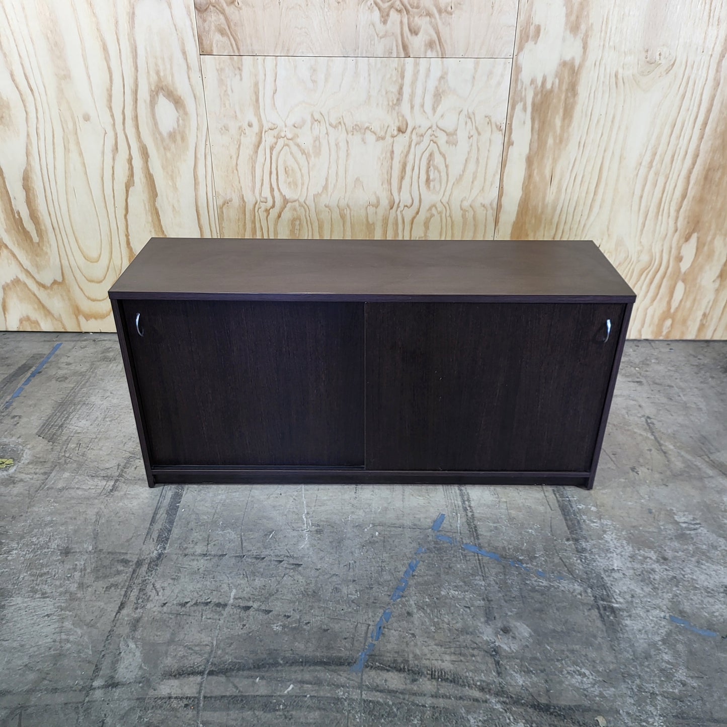 Buffet Storage Cabinet with Sliding Doors in Brown