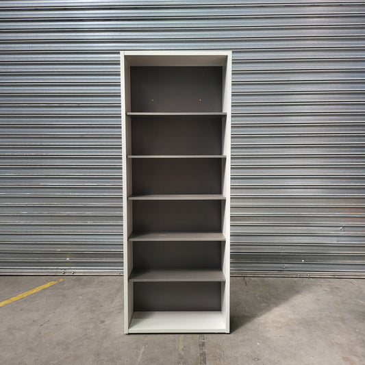 CLEARANCE Tall Bookshelf in White and Grey