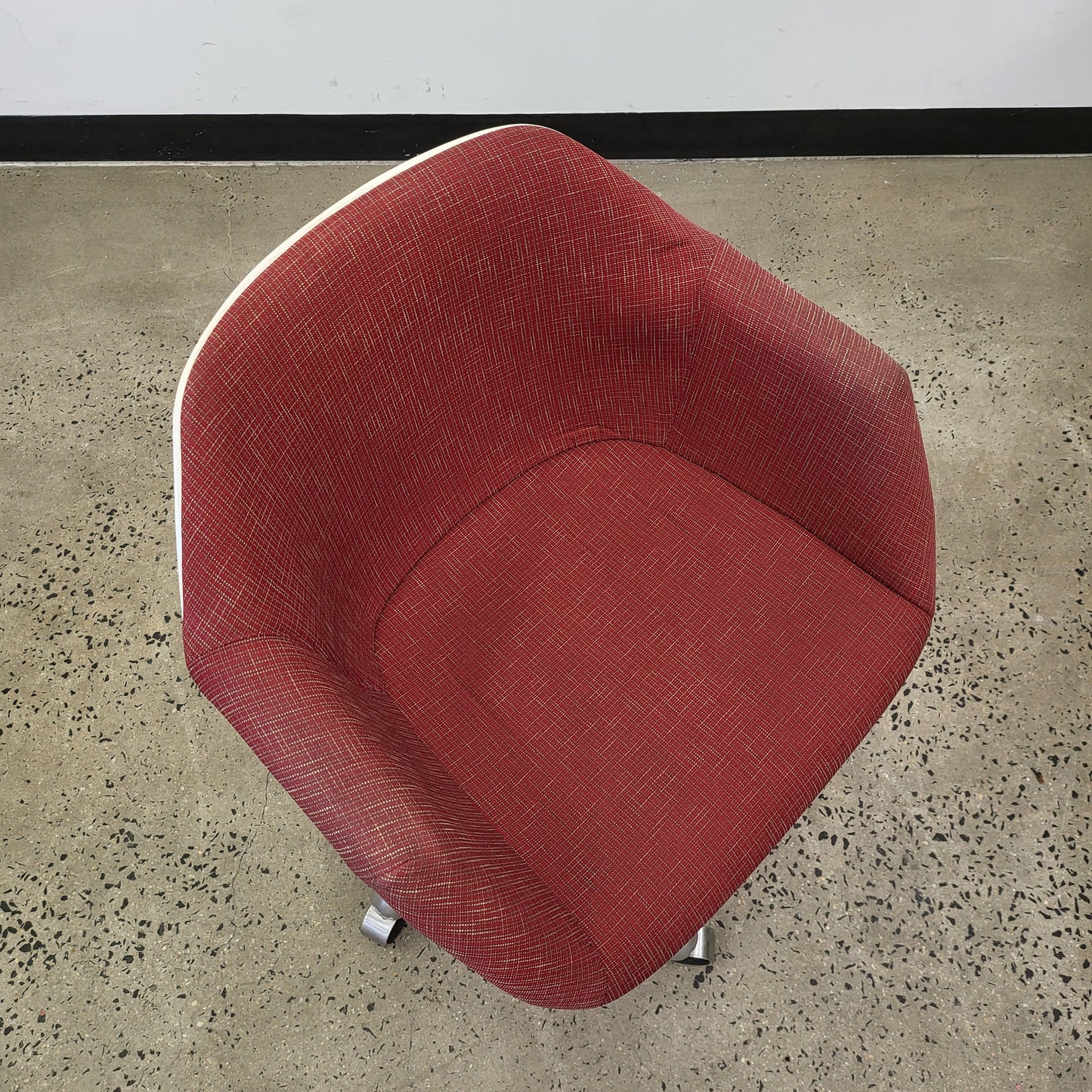 Bucket Swivel Office Chairs in Red Upholstery