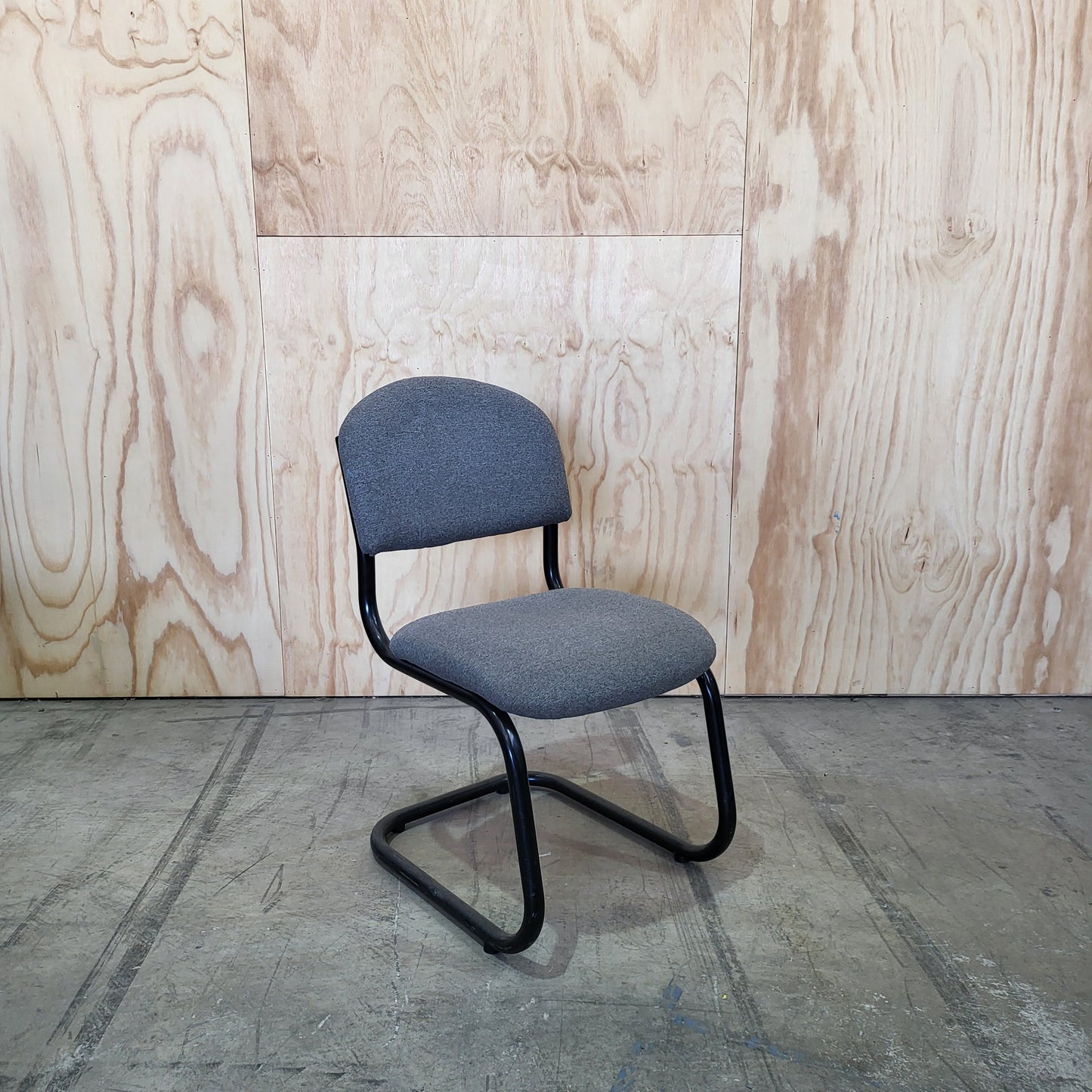 Cantilever Chair Grey Upholstered