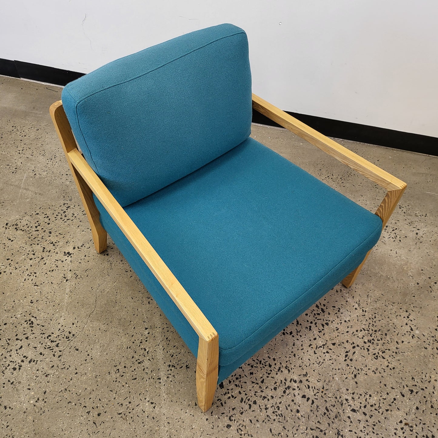 Teal Armchair with Timber Frame