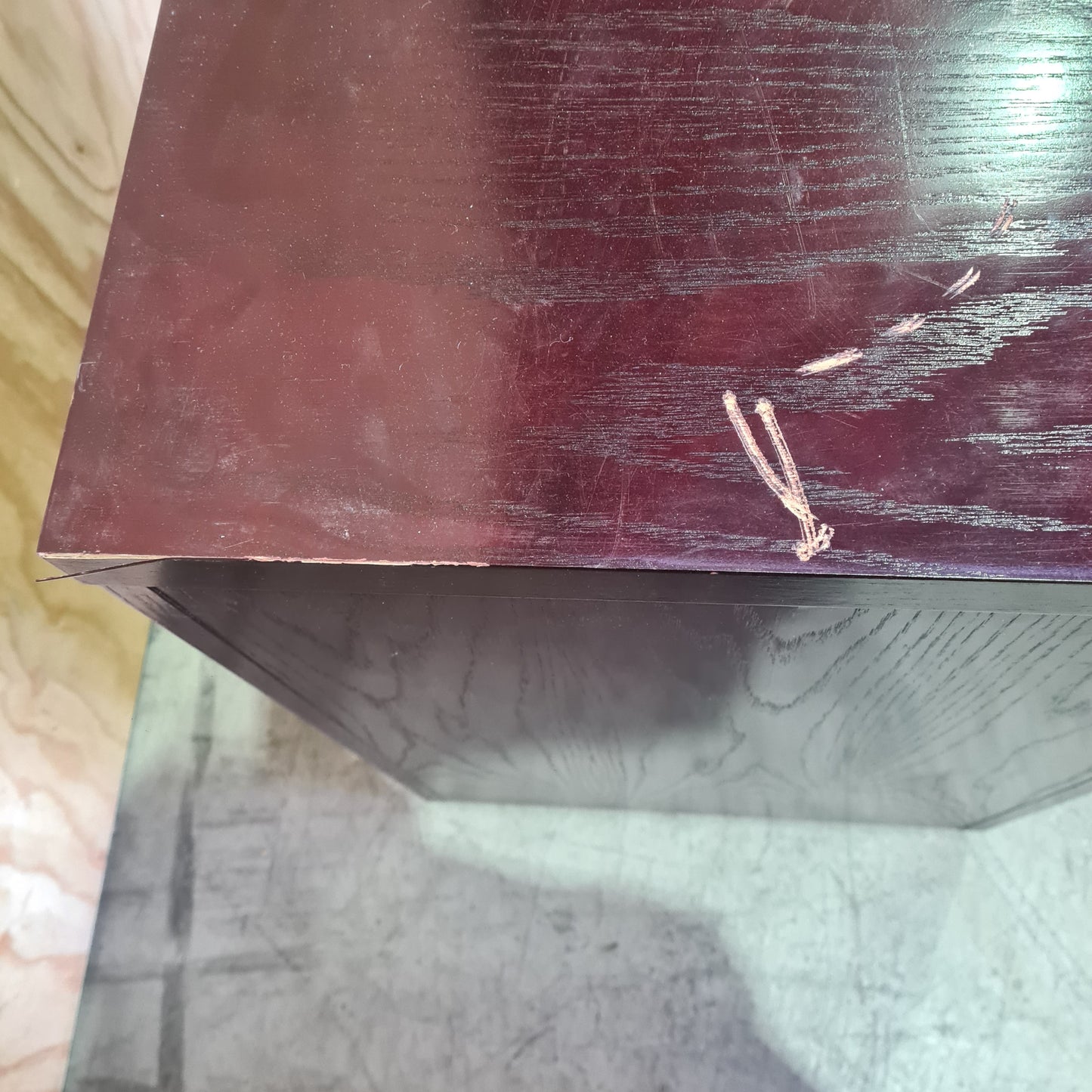 Wooden Mobile Pedestal Unit on castors in Mahogany