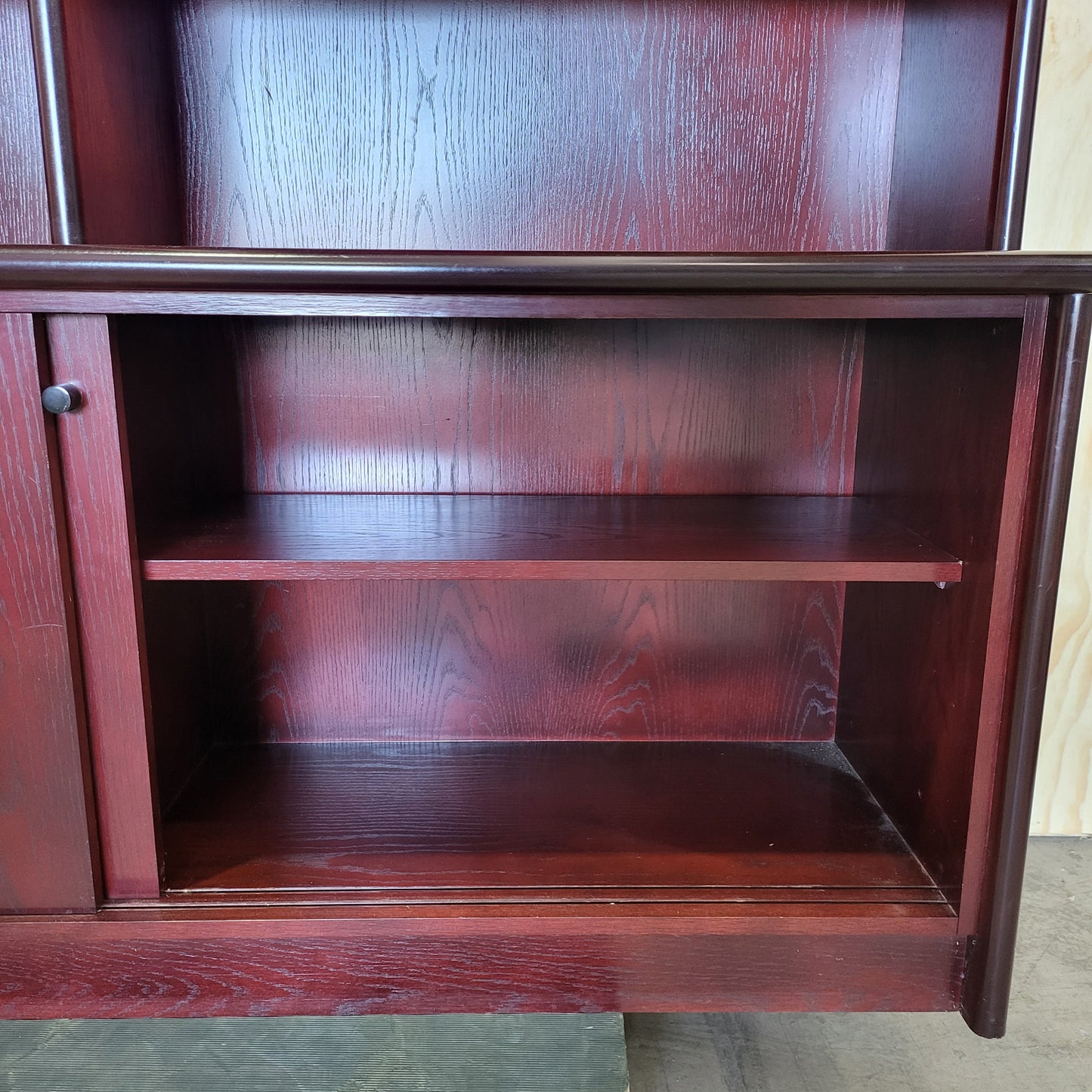 Wooden Bookcase with Shelving in Mahogany