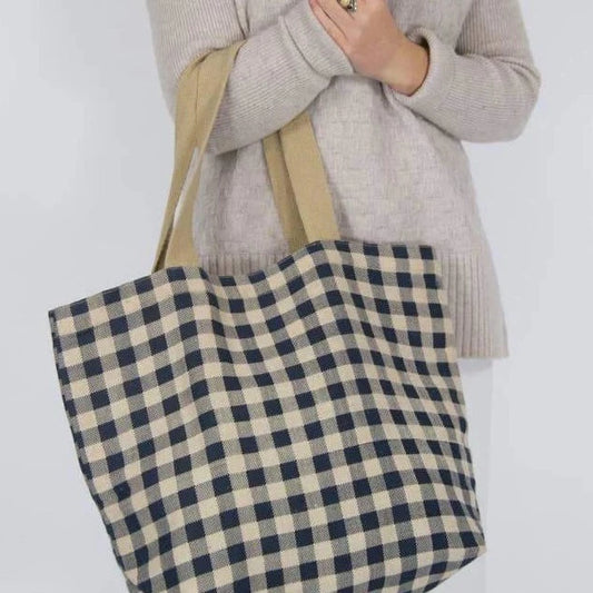 Apple Green Duck Gingham Tote