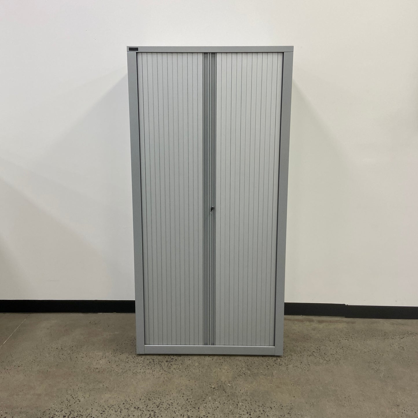 Schiavello Tambour Door Cabinet Silver