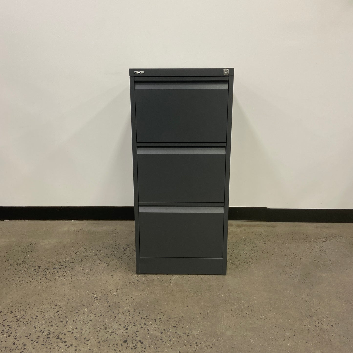 Go Steel 3 Drawer Cabinet Charcoal