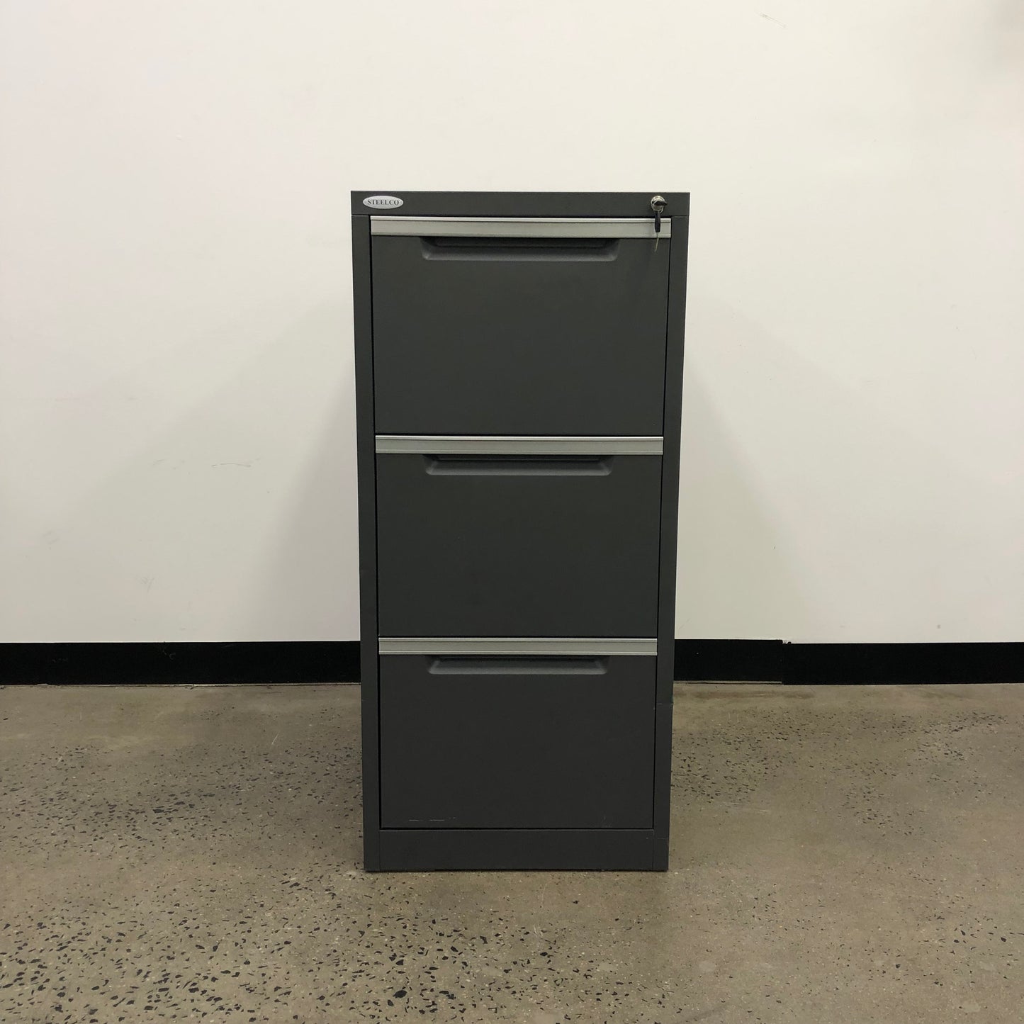 Steelco 3 Drawer Filing Cabinet Grey