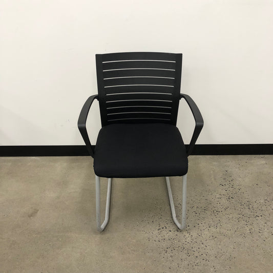 Werndl by Steelcase Black Slatted Meeting Chair