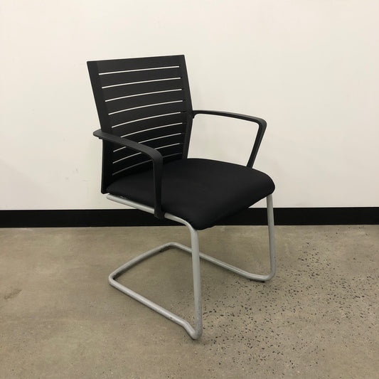 Werndl by Steelcase Black Slatted Meeting Chair