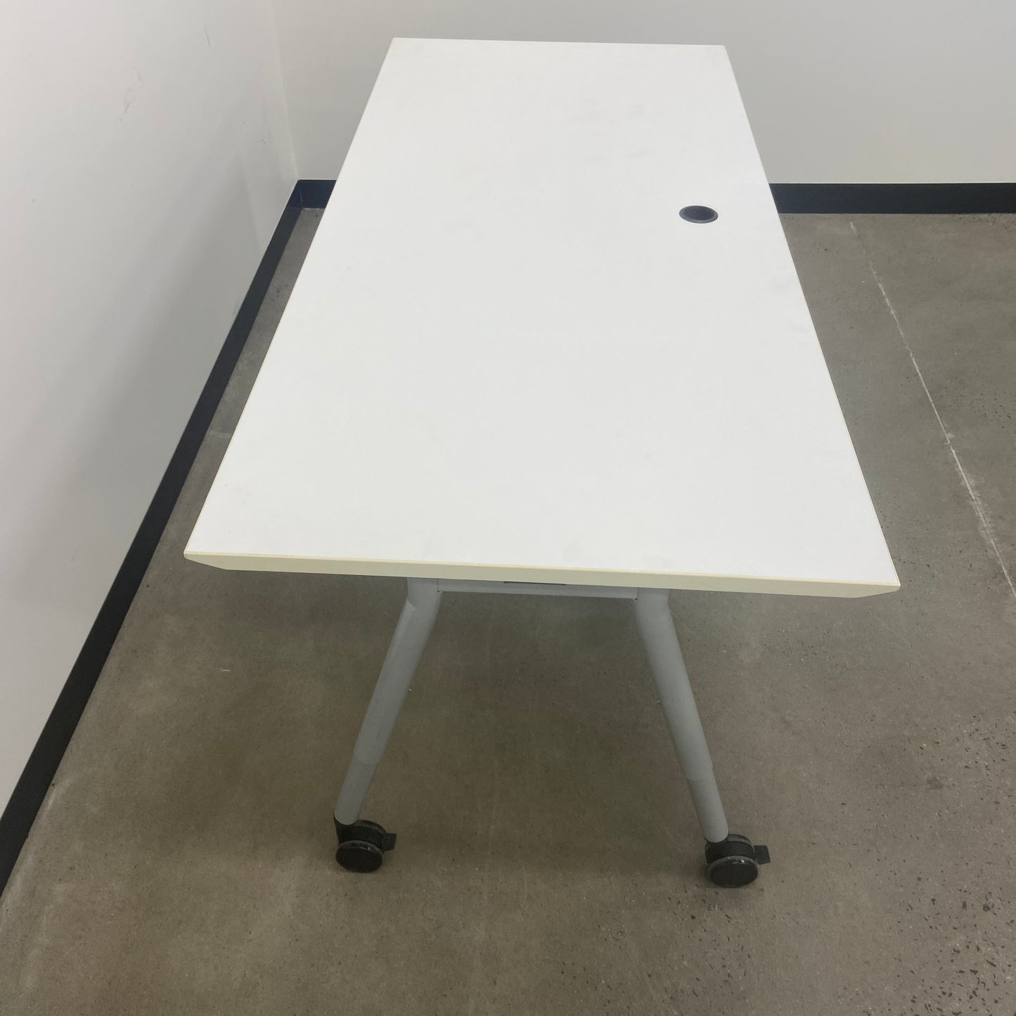 White Desk on Wheels