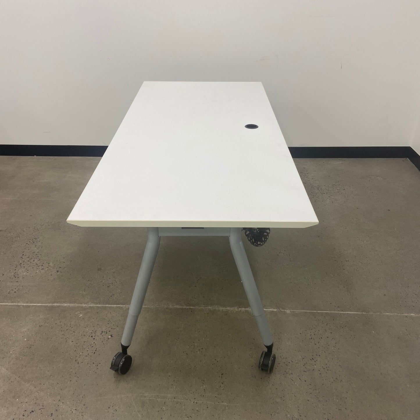 White Desk on Wheels