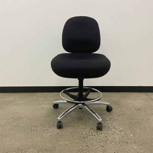 Staples Black Drafting Chair Silver Base