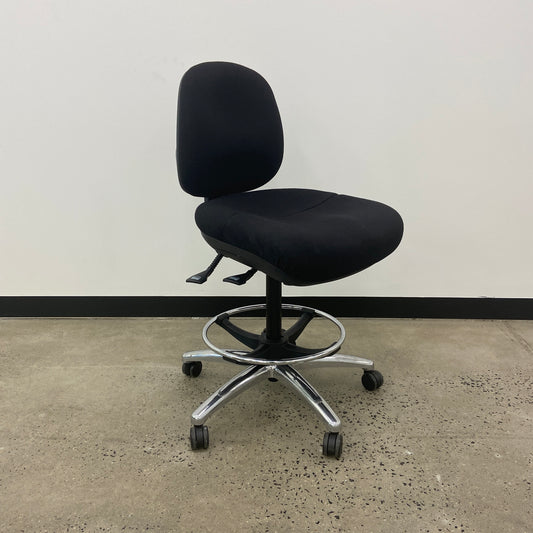 Staples Black Drafting Chair Silver Base