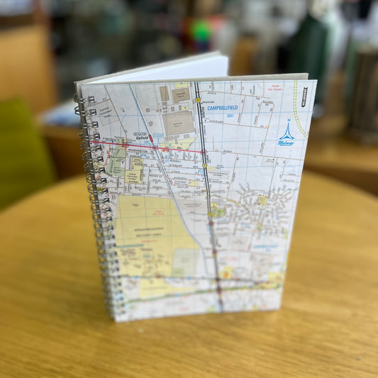 Green Collect Map Upcycled Notebook A5