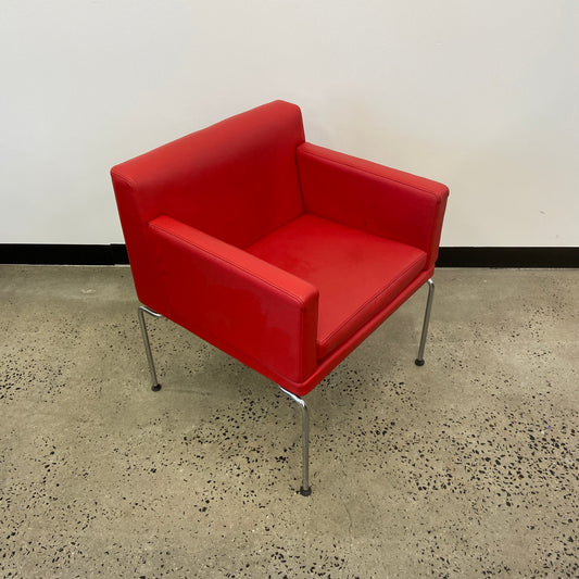 Schiavello Kayt Pause Leather Chair Red