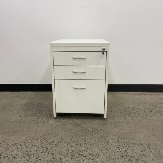 White 3 Drawer Pedestal