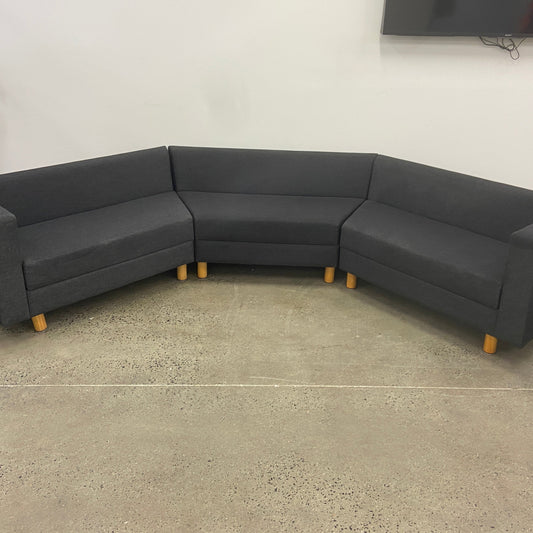 Three Part Modular Corner Couch Dark Grey