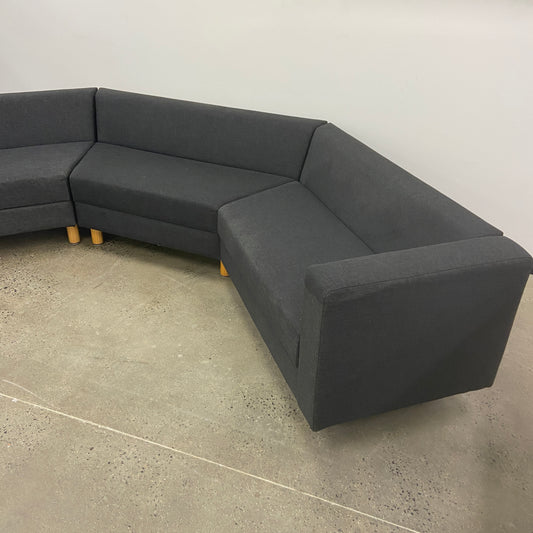 Three Part Modular Corner Couch Dark Grey