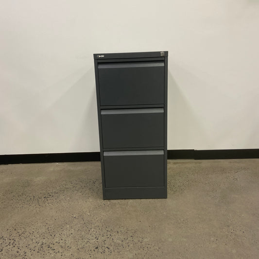 Go Steel 3 Drawer Cabinet Charcoal