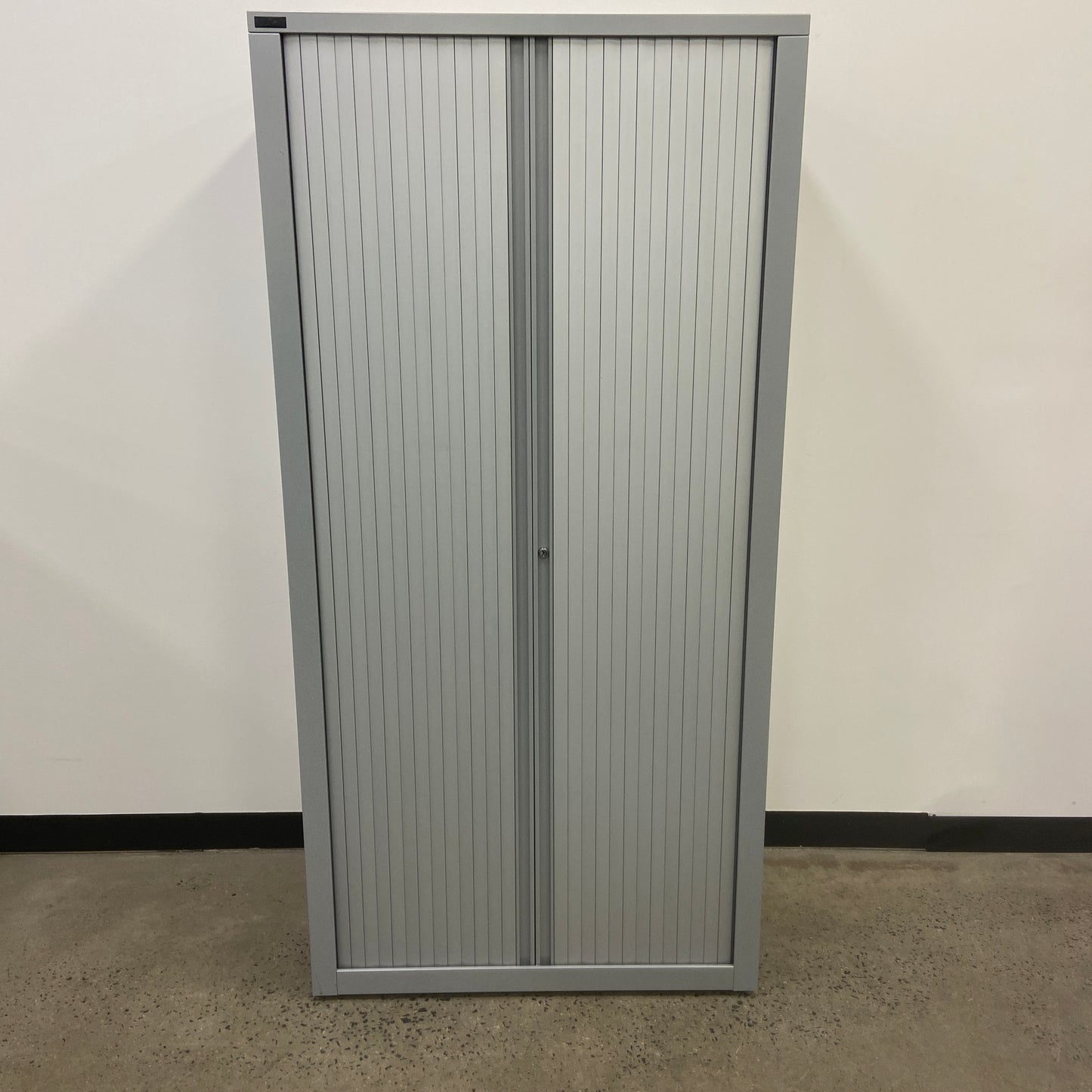 Schiavello Tambour Door Cabinet Silver